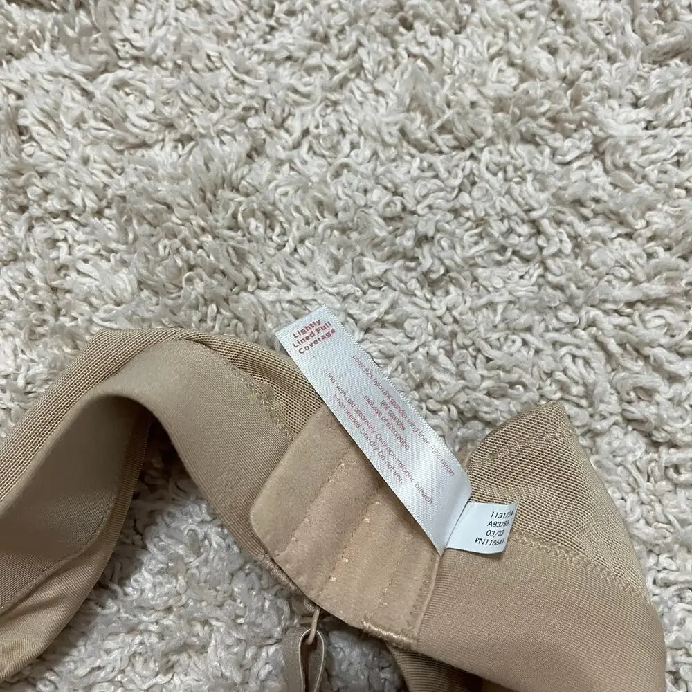 Cacique Lane Bryant 44C Beige Mesh Lightly Lined Full Coverage Underwire Bra